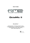 RME Audio OctaMic II User`s guide