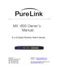 PureLink MX-800 Owner`s manual