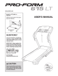 ProForm 615 T Treadmill User`s manual