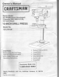 Craftsman 137.2191 Instruction manual