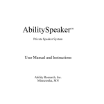 Ability Research AbilitySpeaker User manual