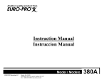 Euro-Pro 380A Instruction manual