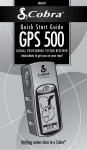Cobra GPS 500 Owner`s manual