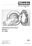 Miele NOVOTRONIC W 1986 Operating instructions