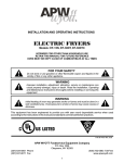 APW Wyott EF-30NTC Operating instructions