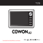 Cowon A3 - VERSION 1.6 User`s guide