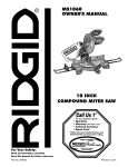 RIDGID MS1060 Owner`s manual