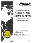 Presto M400 Service manual