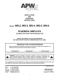 APW Wyott WS-6 Operating instructions