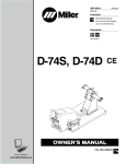 Miller Electric D-74S Owner`s manual