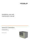 Robur B15 Generators Series Technical data