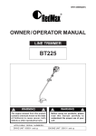 RedMax BT225 Specifications