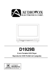 Audiovox D1929B User manual