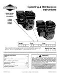 Briggs & Stratton PROFESSIONAL SERIES 110000 Owner`s manual