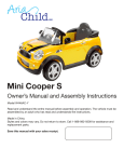 Aria Child W446AC-Y Mini Cooper S Owner`s manual