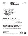 Middleby Marshall PS770G GAS Installation manual