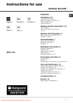 Ariston AVTL 104 Instruction manual