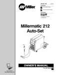 Miller Electric Millermatic 212 Auto-Set Owner`s manual
