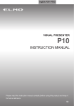 Elmo P10 Instruction manual
