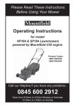 Mountfield SP184 Operating instructions