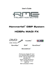 RME Audio Hammerfall DSP System MADI User`s guide
