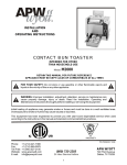 APW Wyott M Series Operating instructions