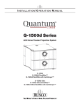 Runco QuantumColor Q-1500d series Specifications