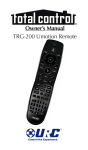 Universal Remote TRG-200 Owner`s manual