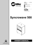 Miller Electric Syncrowave 500 Owner`s manual