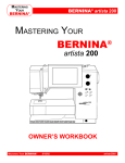 Bernina artista 200 Embroidery Owner`s manual