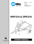 Miller Electric HWY-210 Owner`s manual