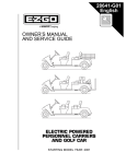 Ezgo TE5 Owner`s manual