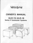 Velodyne HGS-15 Owner`s manual