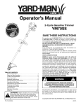Yard-Man YM70SS Operator`s manual