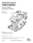 Craftsman 315.114233 Operator`s manual