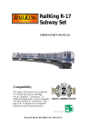 Rail King R-17 Subway Set Operator`s manual