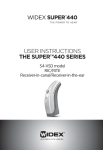 Widex SUPER 440 SERIES User manual