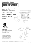 Craftsman 152.219110 Operating instructions