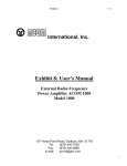 Acom International ACOM Exhibit 8 1000 User`s manual