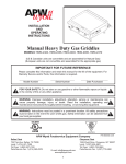 APW Wyott HMG-2448 Operating instructions