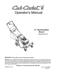 Cub Cadet 997A71X Operator`s manual