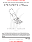 Yard-Man 540 Operator`s manual