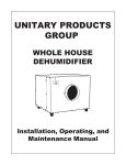 Unitary products group WHOLE HOUSE DEHUMIDIFIER Specifications