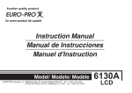 Euro-Pro 6130A LCD Instruction manual