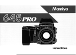 Mamiya M645 Pro Operating instructions