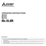 Mitsubishi Electric MS17TN Operating instructions