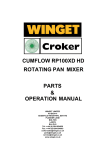Winget Crocker RP1500XD Operating instructions