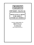 Manley Mono Owner`s manual