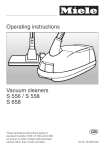 Miele S 556 Operating instructions