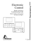 Alliance Laundry Systems EAJ920*A Troubleshooting guide